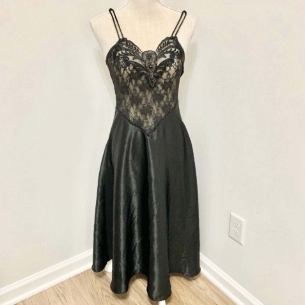 Vintage 90s Y2K Cinema Etoile Victorian Goth Dress S - 4 - Picture 3 of 10